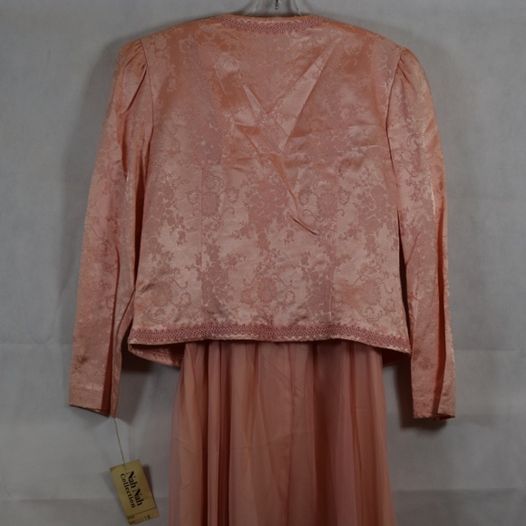 Coral Pink/Peach Jacket/Dress Pearl Beads/Embellished  Sz 16 by Nah Nah NWT - Picture 3 of 11